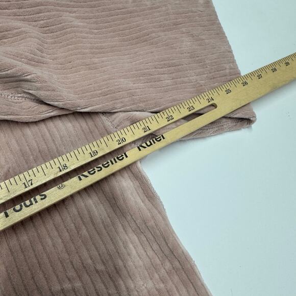 Abercrombie & Fitch Hoodie Womens Medium Pink Ribbed Velour Pullover Sweater - Picture 8 of 8